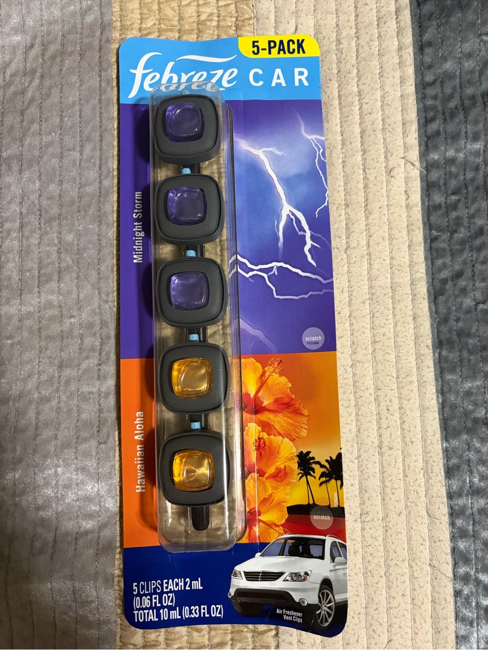 Febreze Car Air Freshener Clips - Purple and Gold